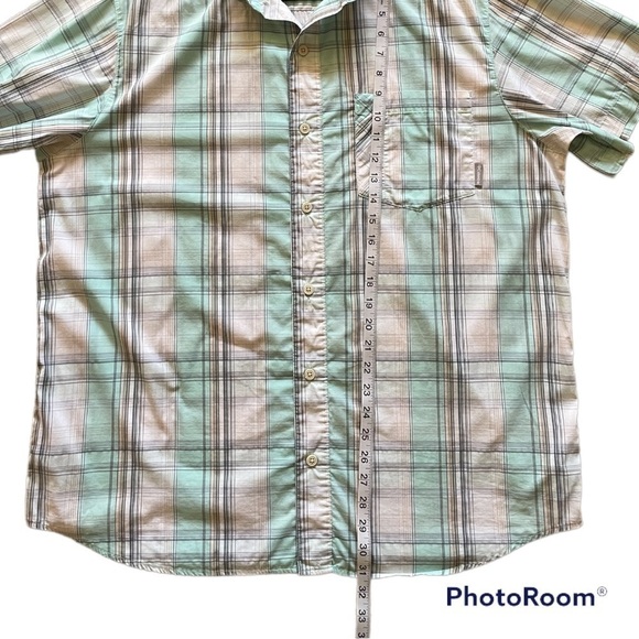 Columbia Omni Wick Plaid Button Down Short Sleeve Shirt | L - Picture 5 of 6